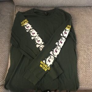 Dark green Obey long sleeve total chaos t-shirt